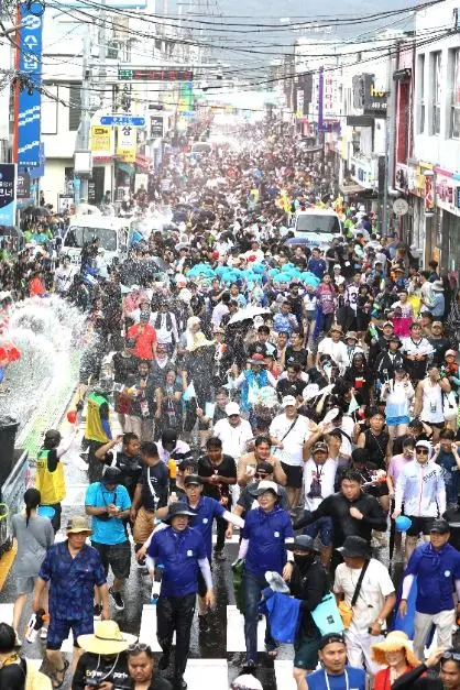 정남진 장흥 물축제 현장