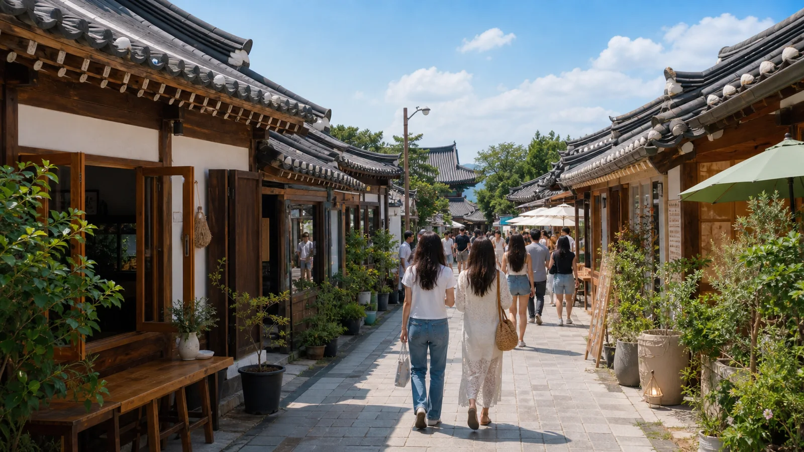 경주 황리단길 한옥 카페 거리 풍경