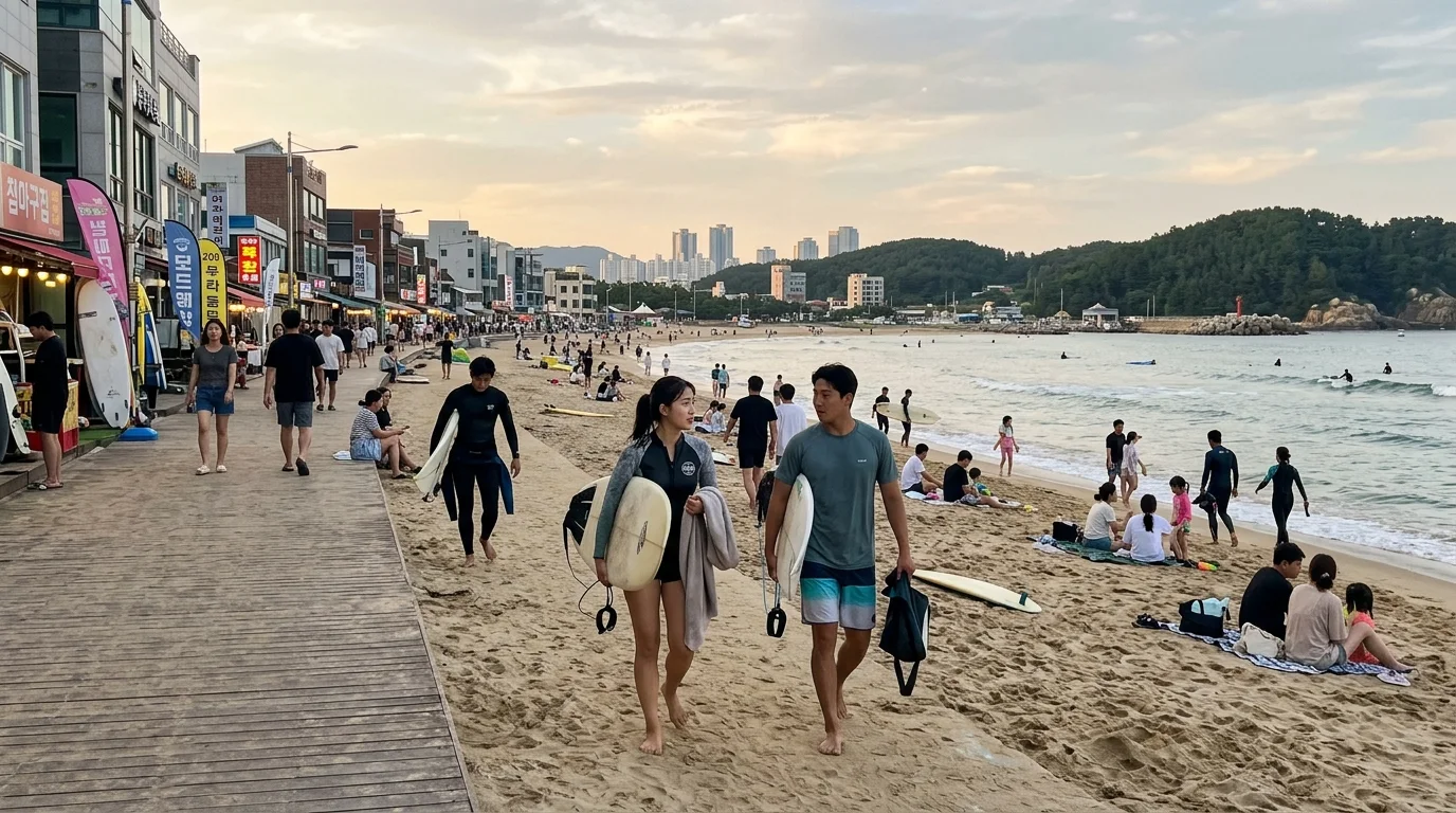 서핑 예약 동선 여름 풍경