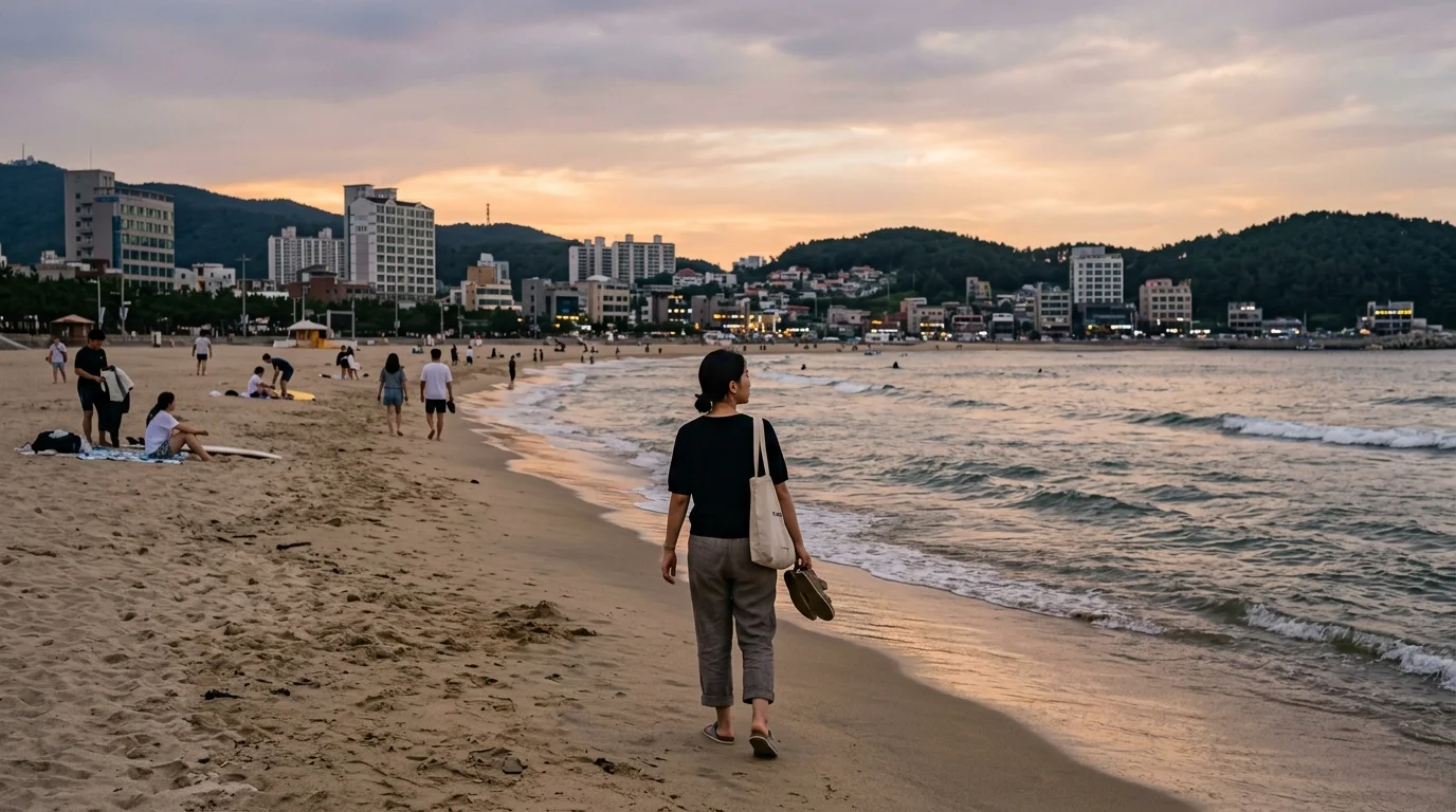밤바다 산책 여름 풍경