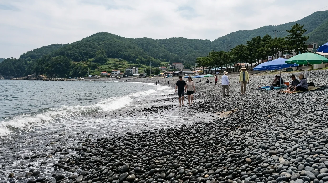 해변 그늘 휴식 여름 풍경