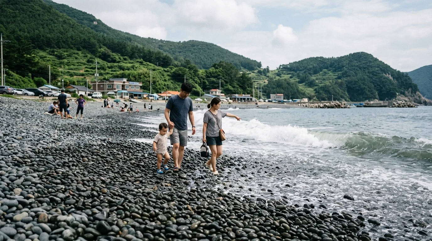 가족 물놀이 판단 여름 풍경