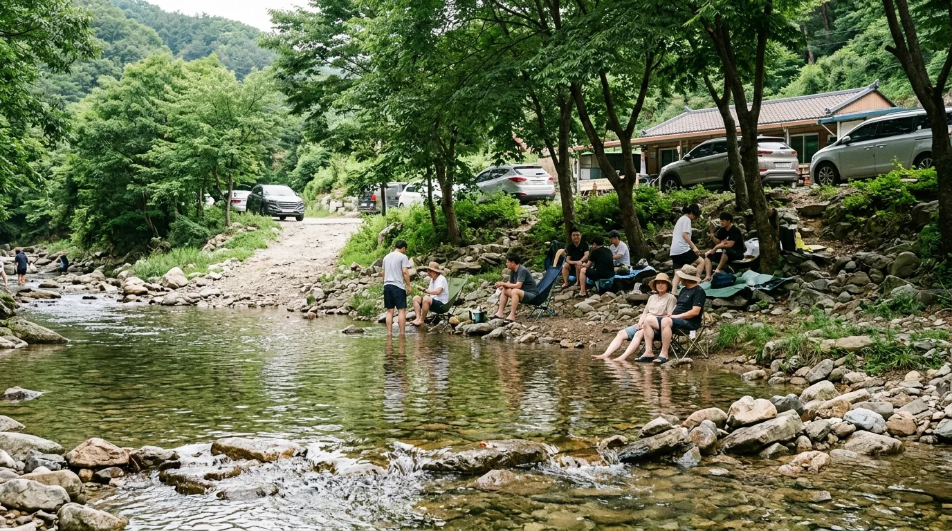 봉평면 접근 동선 여름 풍경