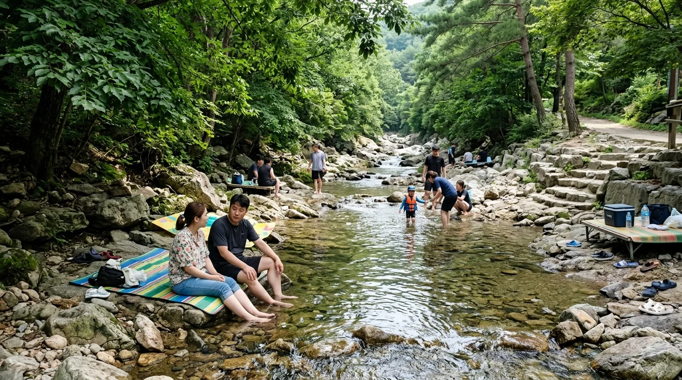 숲 그늘 휴식 구간 여름 풍경