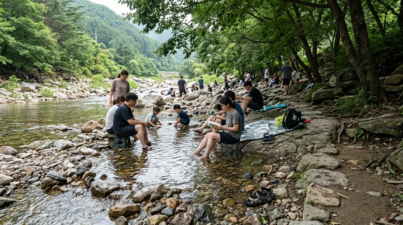 비 온 뒤 대체 산책 여름 풍경