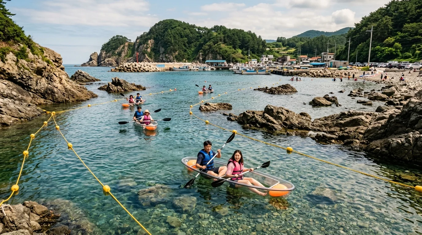 투명카누 체험 동선 여름 풍경