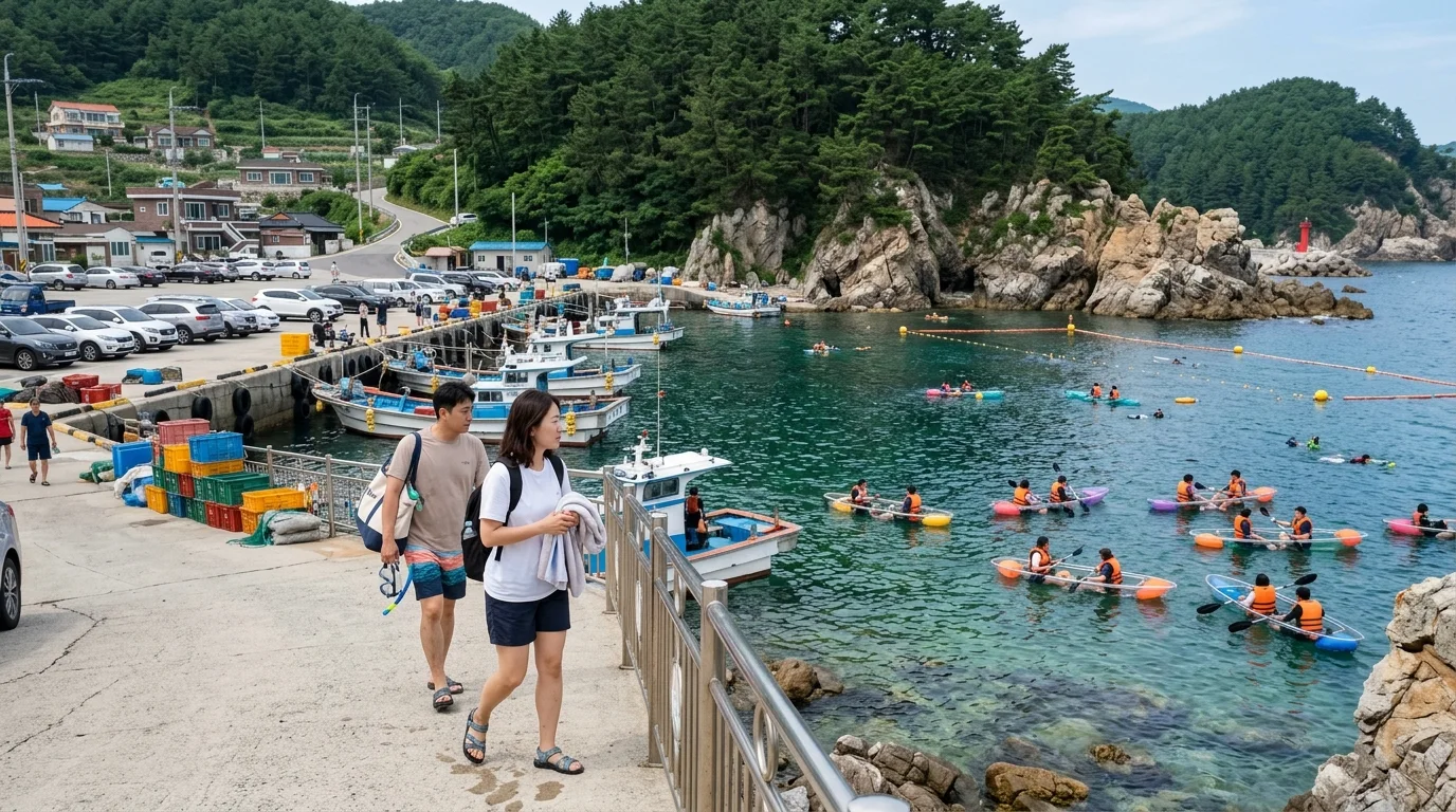 항구 주변 산책 여름 풍경