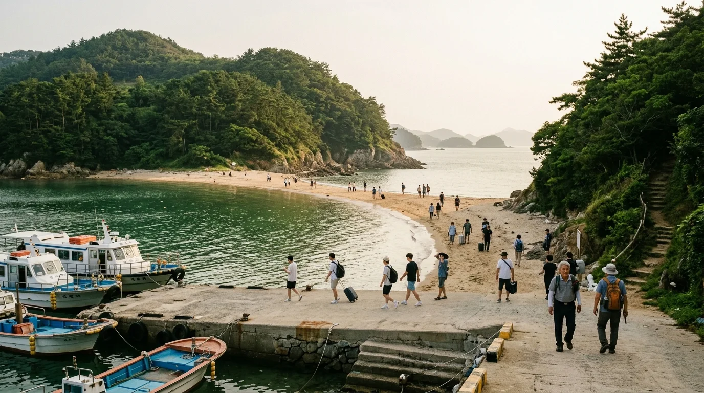 해질녘 해변 체류 여름 풍경
