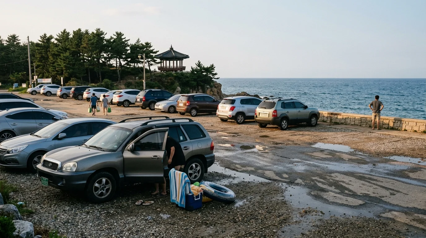 고성 아야진·청간정 해안 귀가 전 젖은 짐과 주차장 시간을 계산한다
