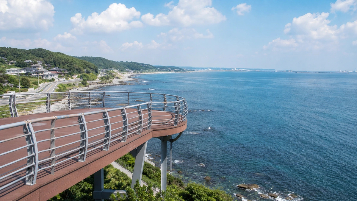 포항 해오름전망대 해안도로와 바다를 내려다보는 전망대 접근 동선
