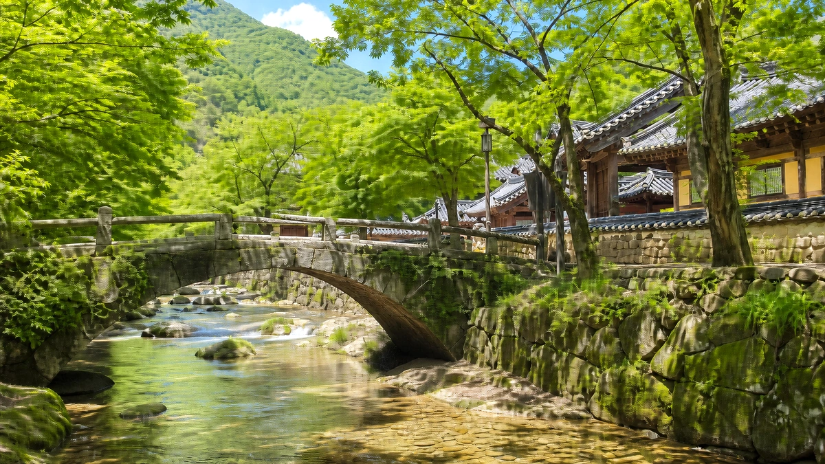 꽃길과 낮은 담, 정원 전망이 이어지는 동선