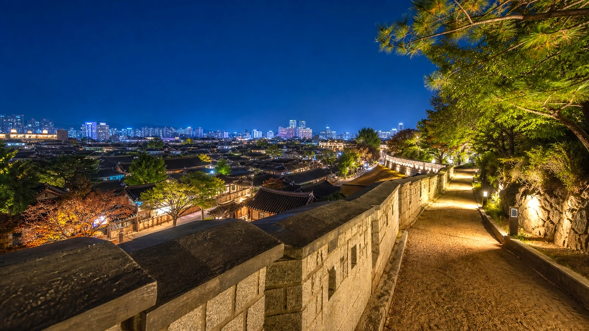 전주 원도심 조용한 야경 산책로