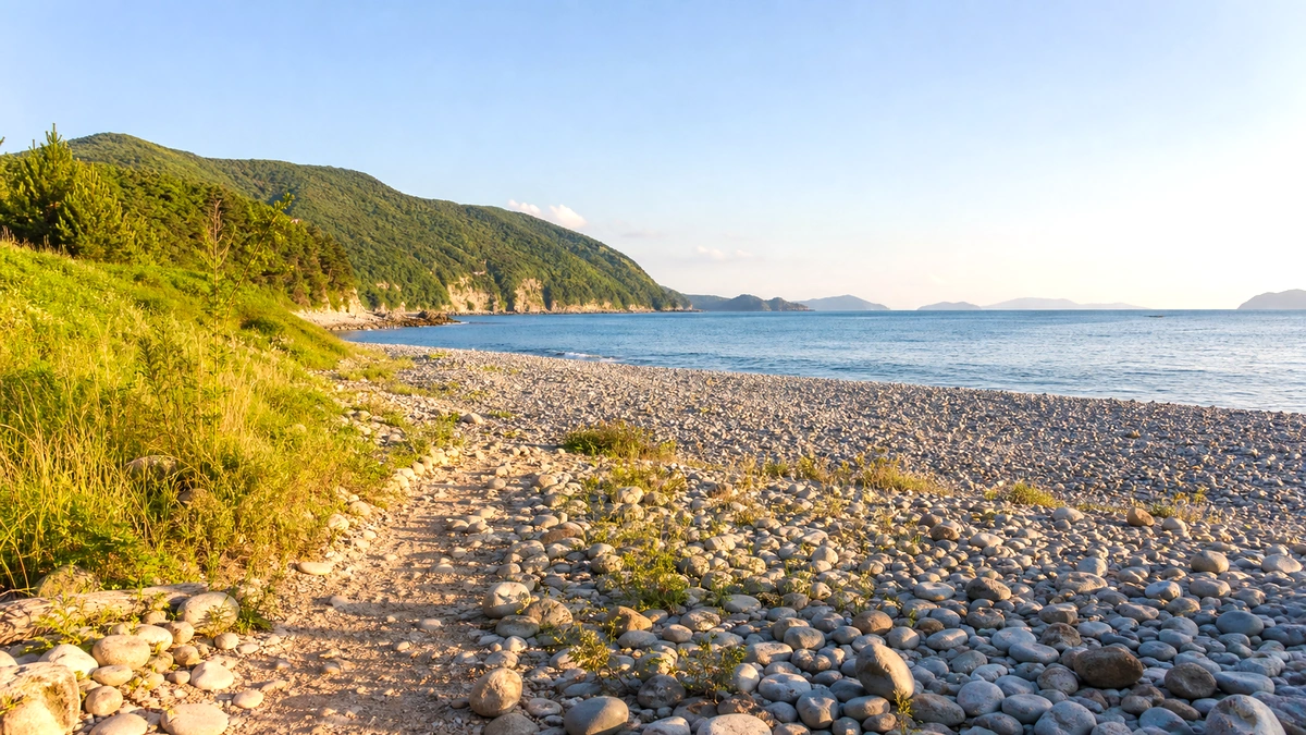 거제 몽돌 해변 늦은 오후 산책길