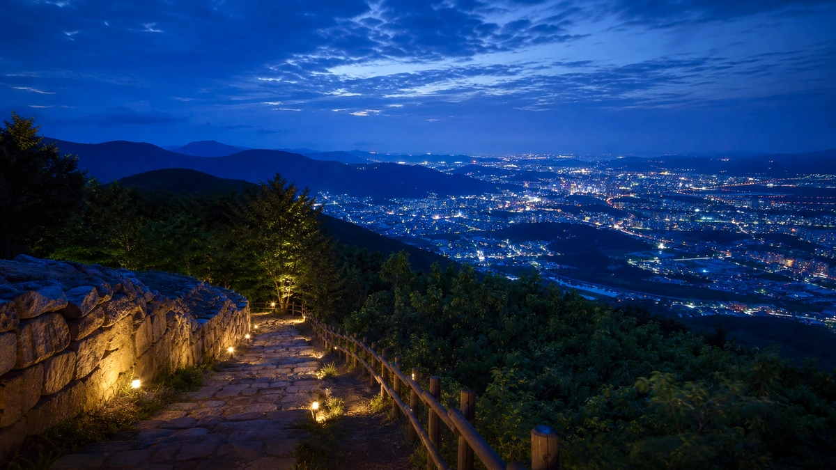 김해 분산성 블루아워 산책길과 도시 야경
