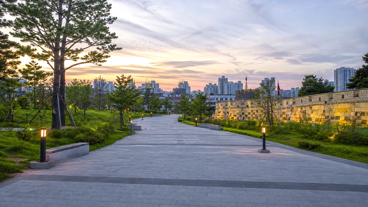 화성 방아다리공원 해질녘 도심 산책길