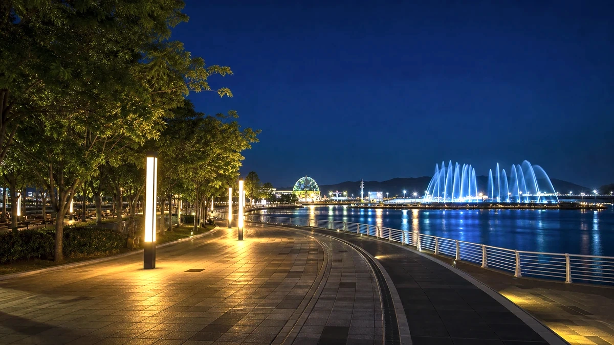 충남 항구 분수 야경