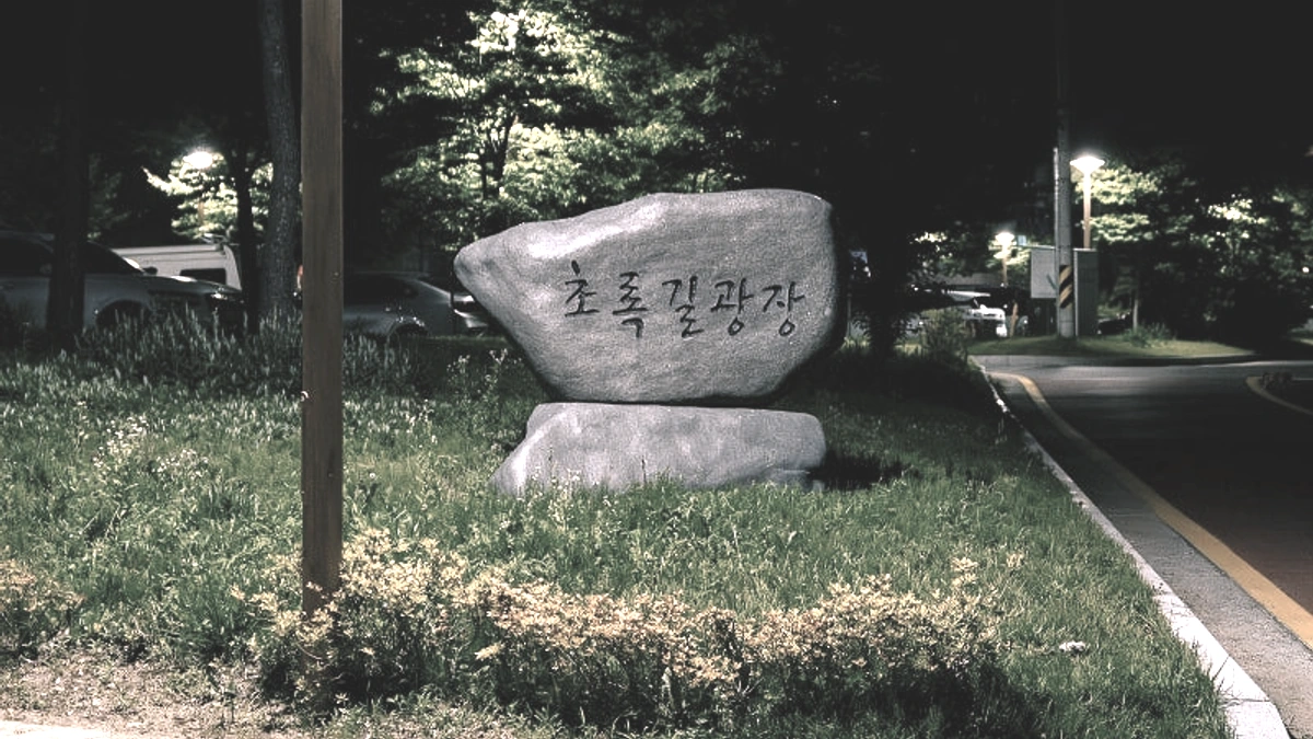 제천 초록길광장 벤치와 산책 쉼터 야경