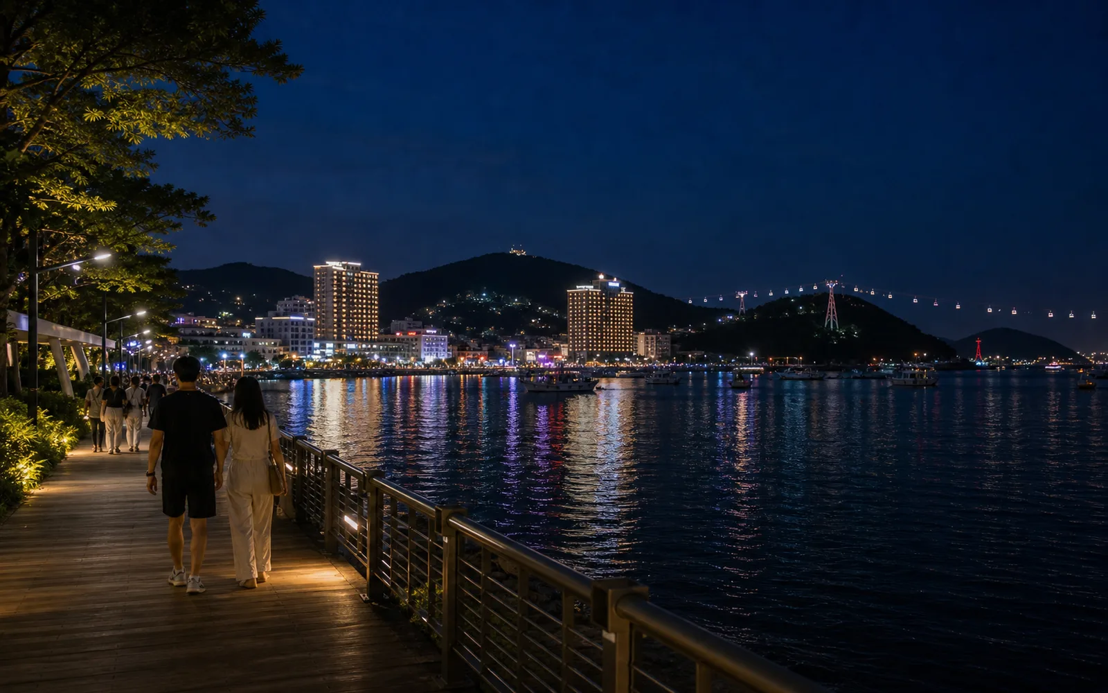여수 밤바다 산책로